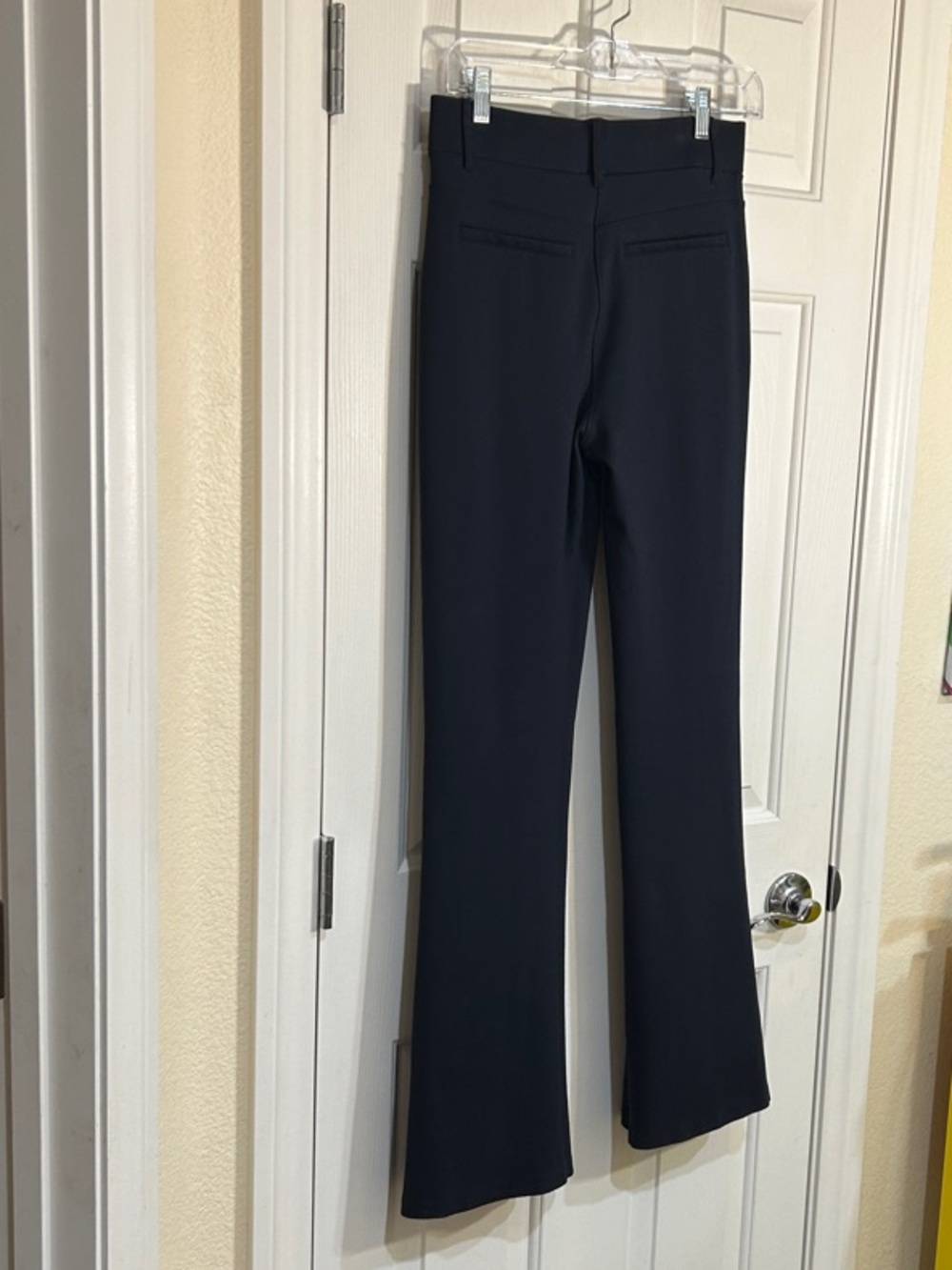 Quince Navy Ultra-Stretch Ponte Flare Leg Pants Small 32 Long - Picture 4 of 8